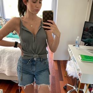 Greenish turquoise tank